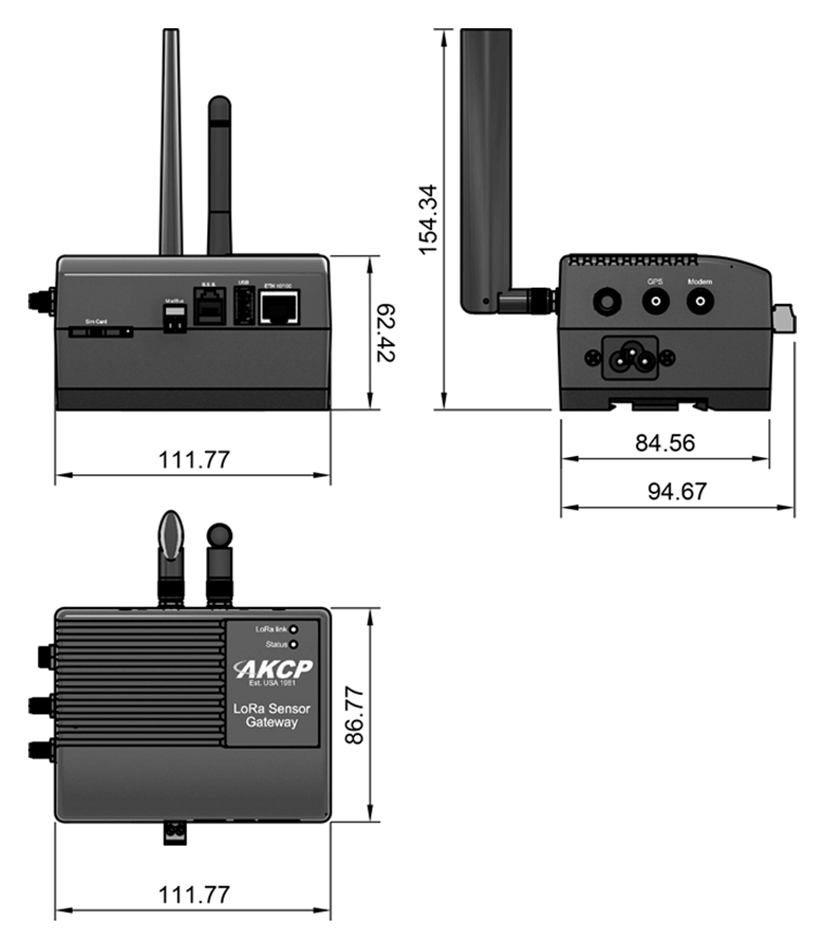 AKCP LoRA Wireless Tunnel Gateway 