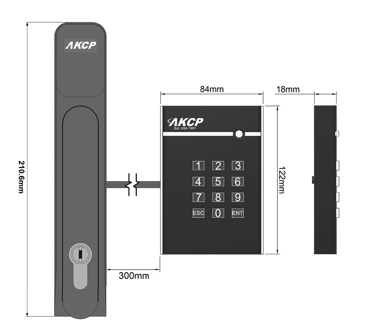 AKCP - SHL-DA-01 - Schwenkgriffschloss mit doppelter Authentifizierung AKCP - SHL-DA-01 - Schwenkgriffschloss mit doppelter Authentifizierung